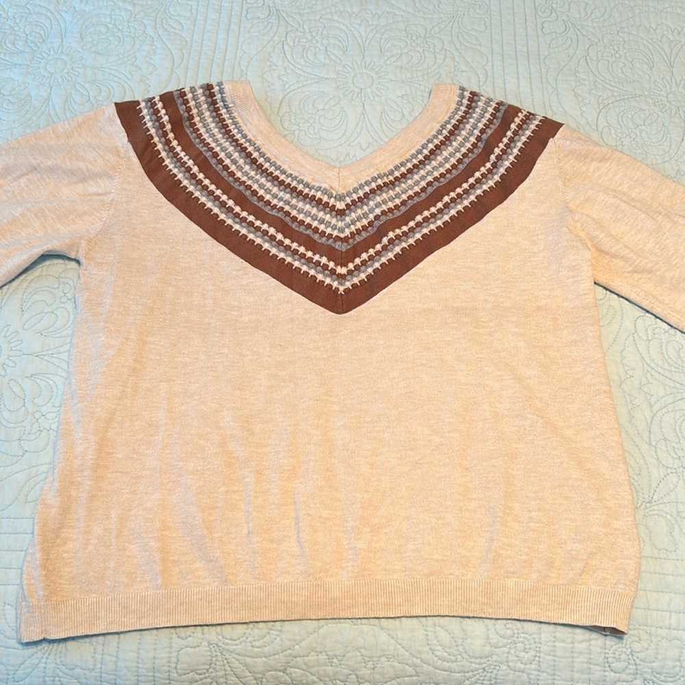 South moon under (promesa) small-medium cute brown/cream sweater